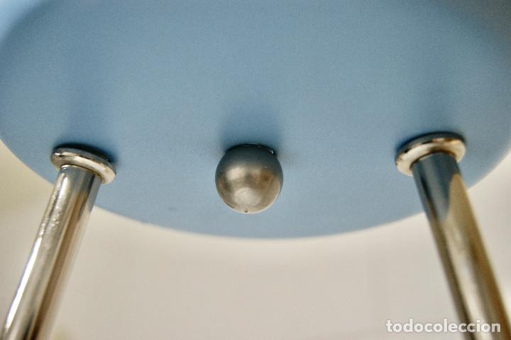 Vintage: lampara de techo azul, cromo y blanco - Foto 14