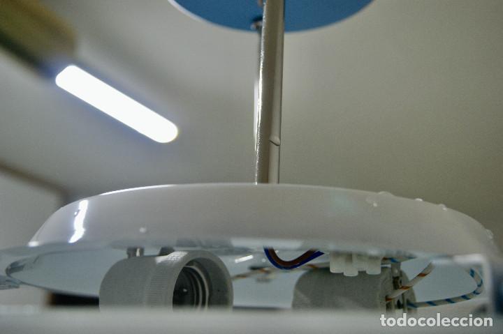 Vintage: lampara de techo azul, cromo y blanco - Foto 15
