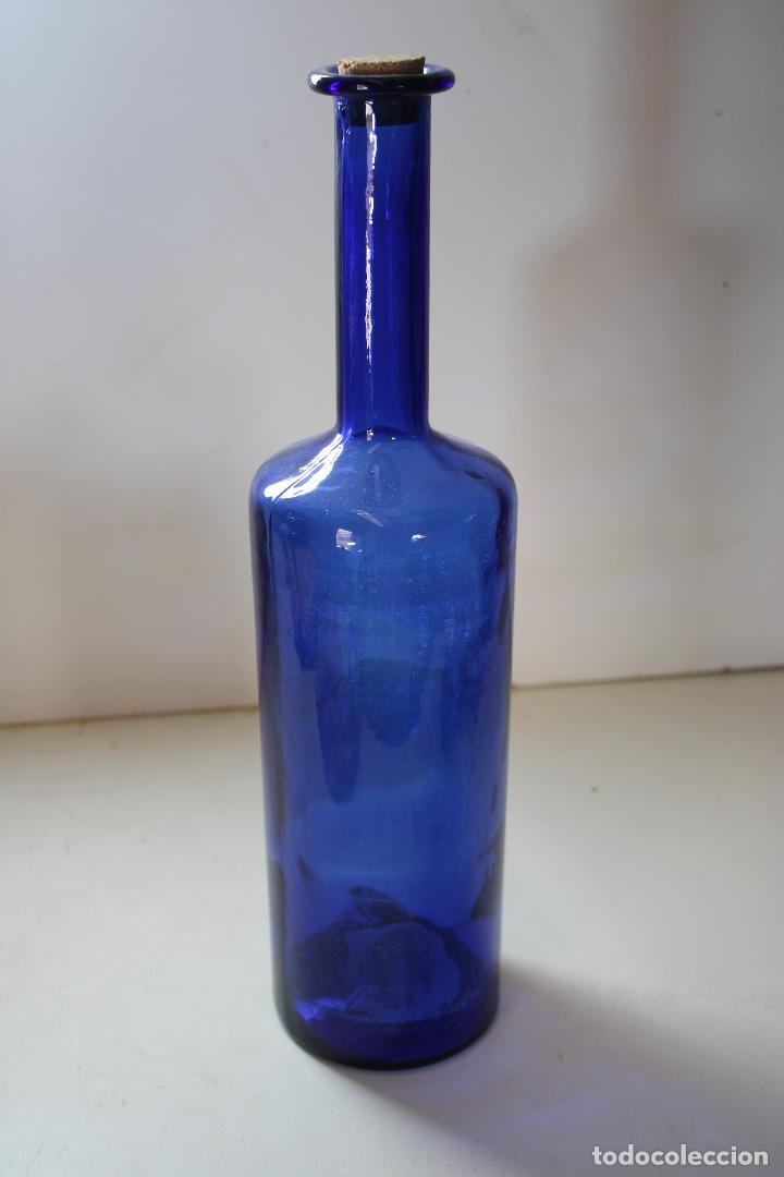 Vintage: botella cristal azul - Foto 1