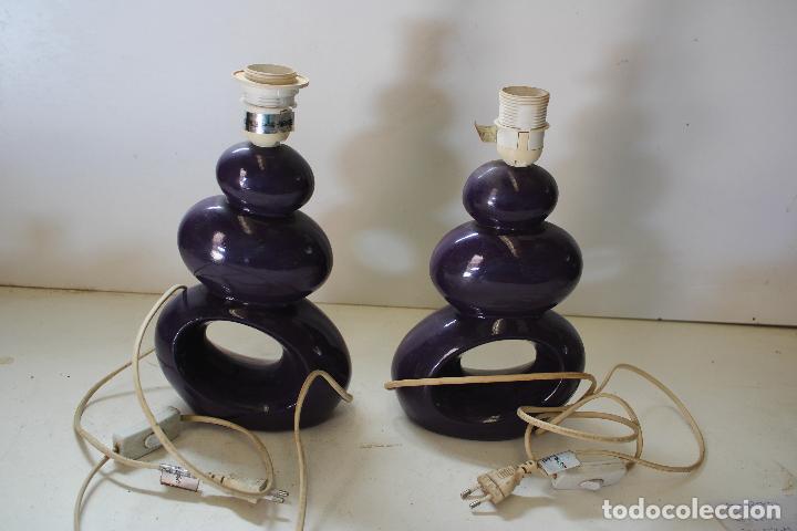 Vintage: pareja de lamparas de ceramica - Foto 1