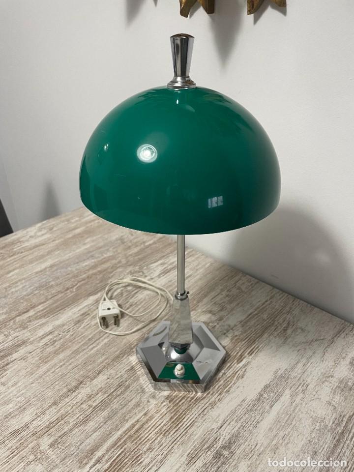 Vintage: LAMPARA MESA SETA VERDE PLASTICO - Foto 1