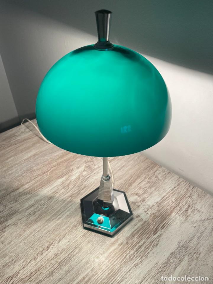 Vintage: LAMPARA MESA SETA VERDE PLASTICO - Foto 2