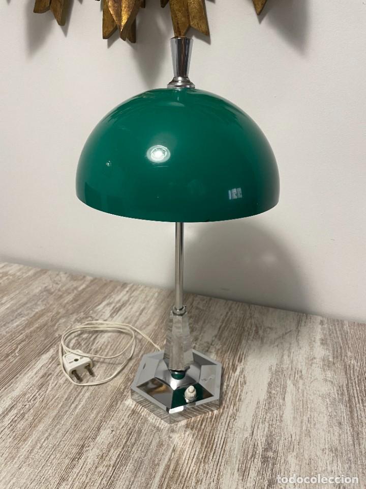 Vintage: LAMPARA MESA SETA VERDE PLASTICO - Foto 3