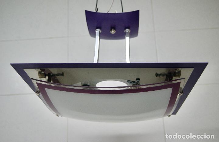 Vintage: lampara de techo morado, plata, blanco y cristal - Foto 1