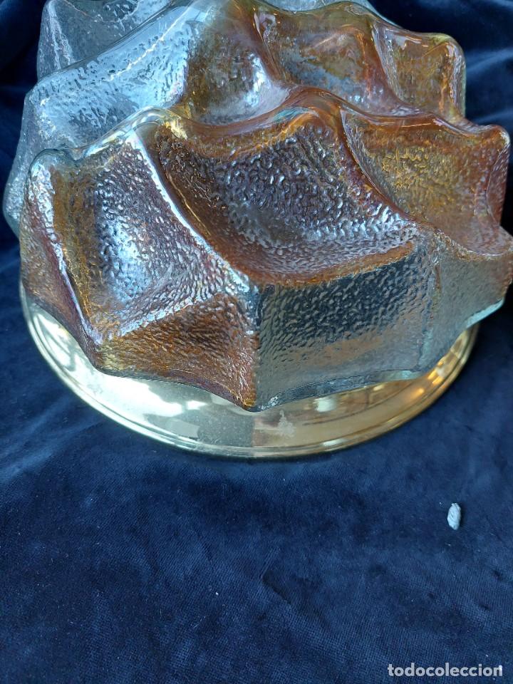 Vintage: Plafon de cristal corrugado y metal - Foto 1
