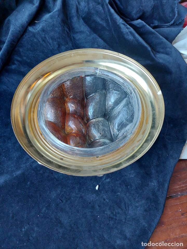 Vintage: Plafon de cristal corrugado y metal - Foto 2