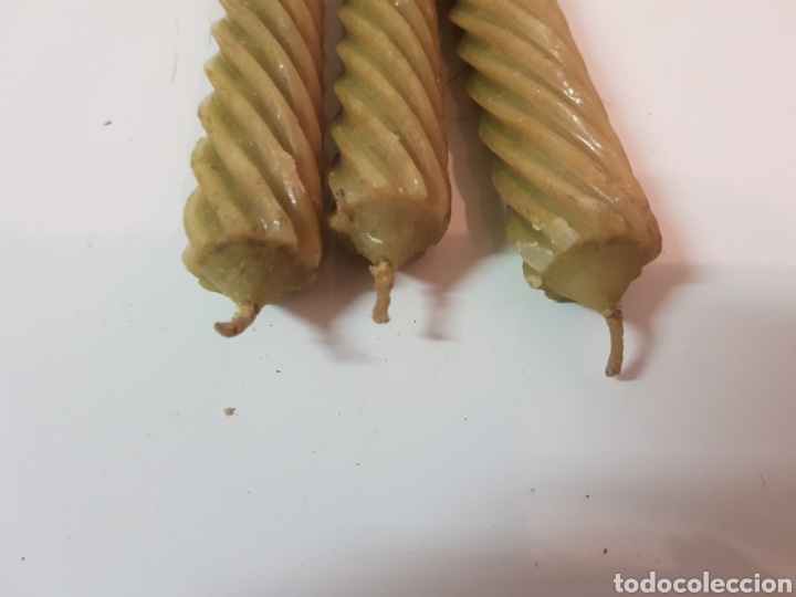 Vintage: Lote 3 velas de cera antiguas - Foto 2