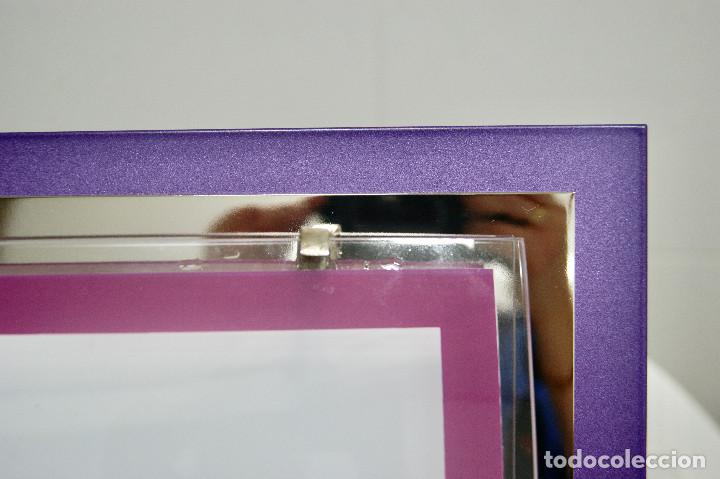 Vintage: aplique/plaf&oacute;n morado cromo blanco y cristal - Foto 5