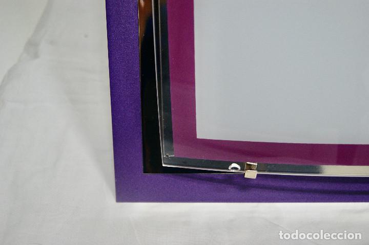 Vintage: aplique/plaf&oacute;n morado cromo blanco y cristal - Foto 6