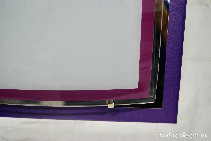 Vintage: aplique/plaf&oacute;n morado cromo blanco y cristal - Foto 7