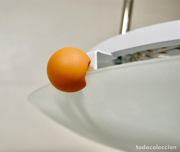 Vintage: lampara de techo naranja cromo blanco y cristal - Foto 7