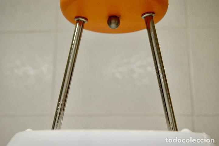 Vintage: lampara de techo naranja cromo blanco y cristal - Foto 11