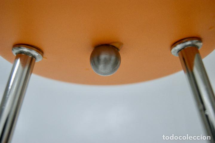 Vintage: lampara de techo naranja cromo blanco y cristal - Foto 13