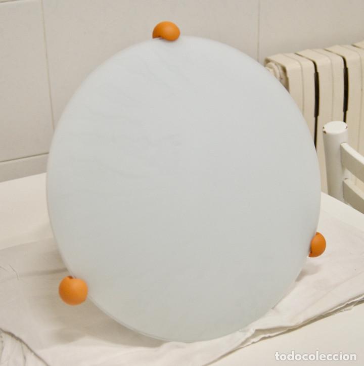 Vintage: aplique/plaf&oacute;n naranja blanco y cristal - Foto 2