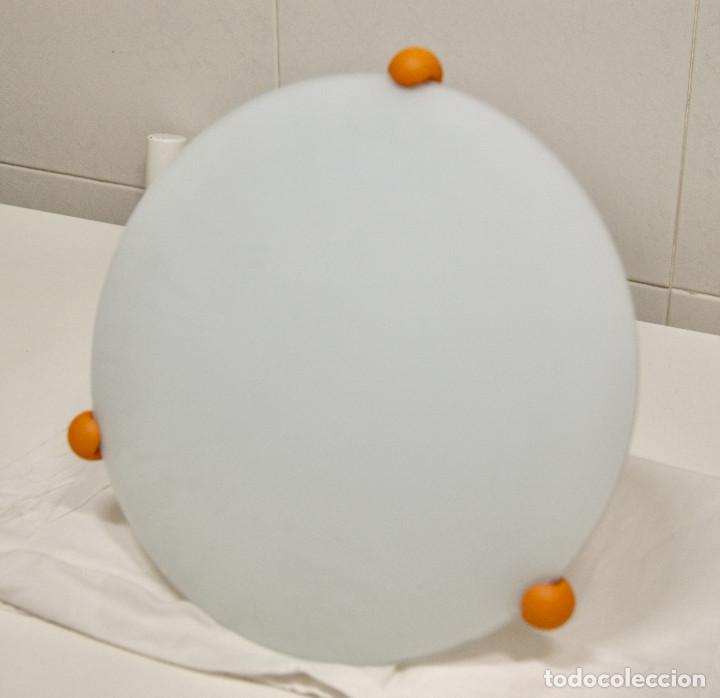 Vintage: aplique/plaf&oacute;n naranja blanco y cristal - Foto 3