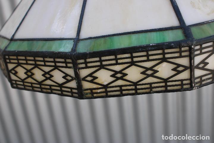 Vintage: lampara de techo con plomada y cristales de color - Foto 8