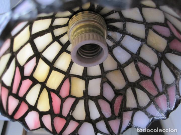 Vintage: PEQUE&Ntilde;A L&Aacute;MPARA DE CRISTAL EMPLOMADO - Foto 4