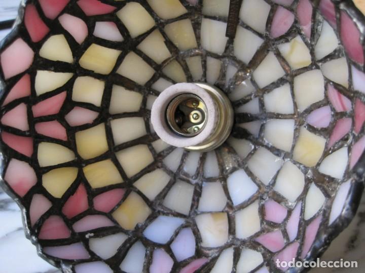 Vintage: PEQUE&Ntilde;A L&Aacute;MPARA DE CRISTAL EMPLOMADO - Foto 7