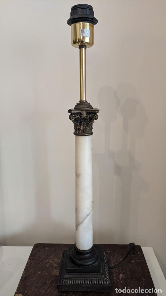 Vintage: LAMPARA COLUMNA M&Aacute;RMOL ESTILO IMPERIO - Foto 3