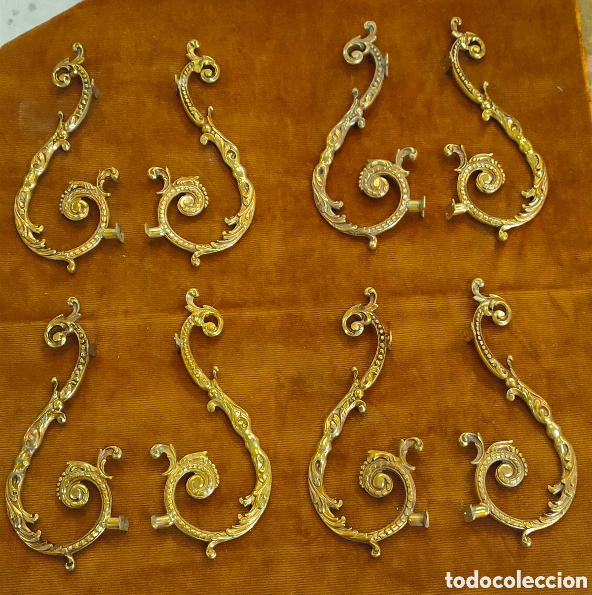 Vintage: 4 parejas de adornos de bronce - Foto 1