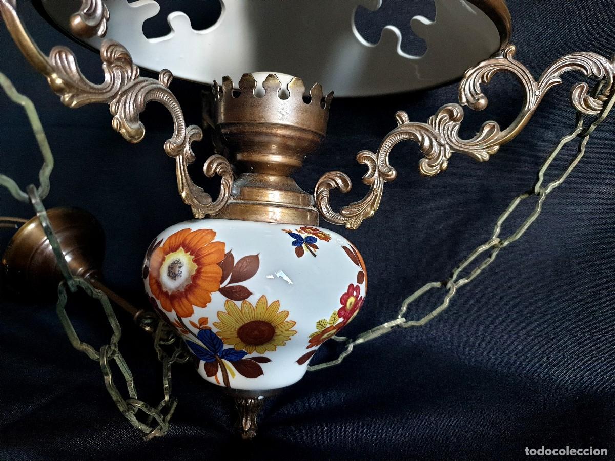 Vintage: L&Aacute;MPARA DE TECHO DE CER&Aacute;MICA TIPO QUINQU&Eacute; - Foto 6