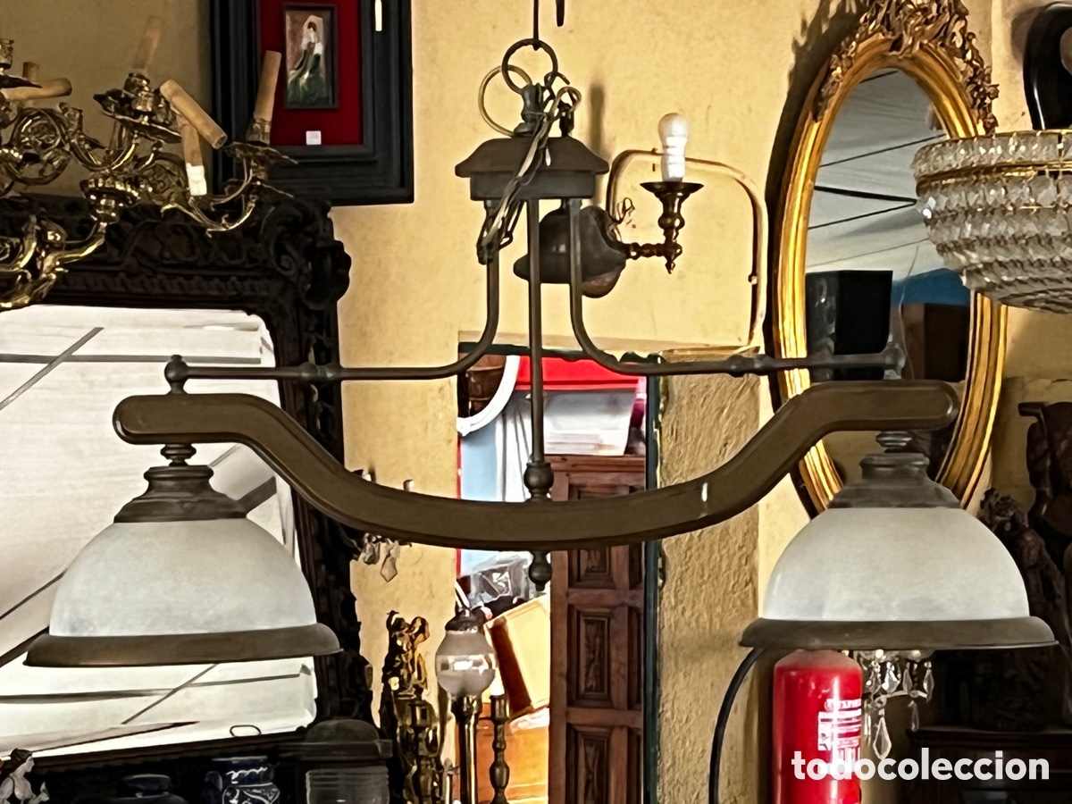 Vintage: L&aacute;mpara de techo para despacho o sala de billar. - Foto 2