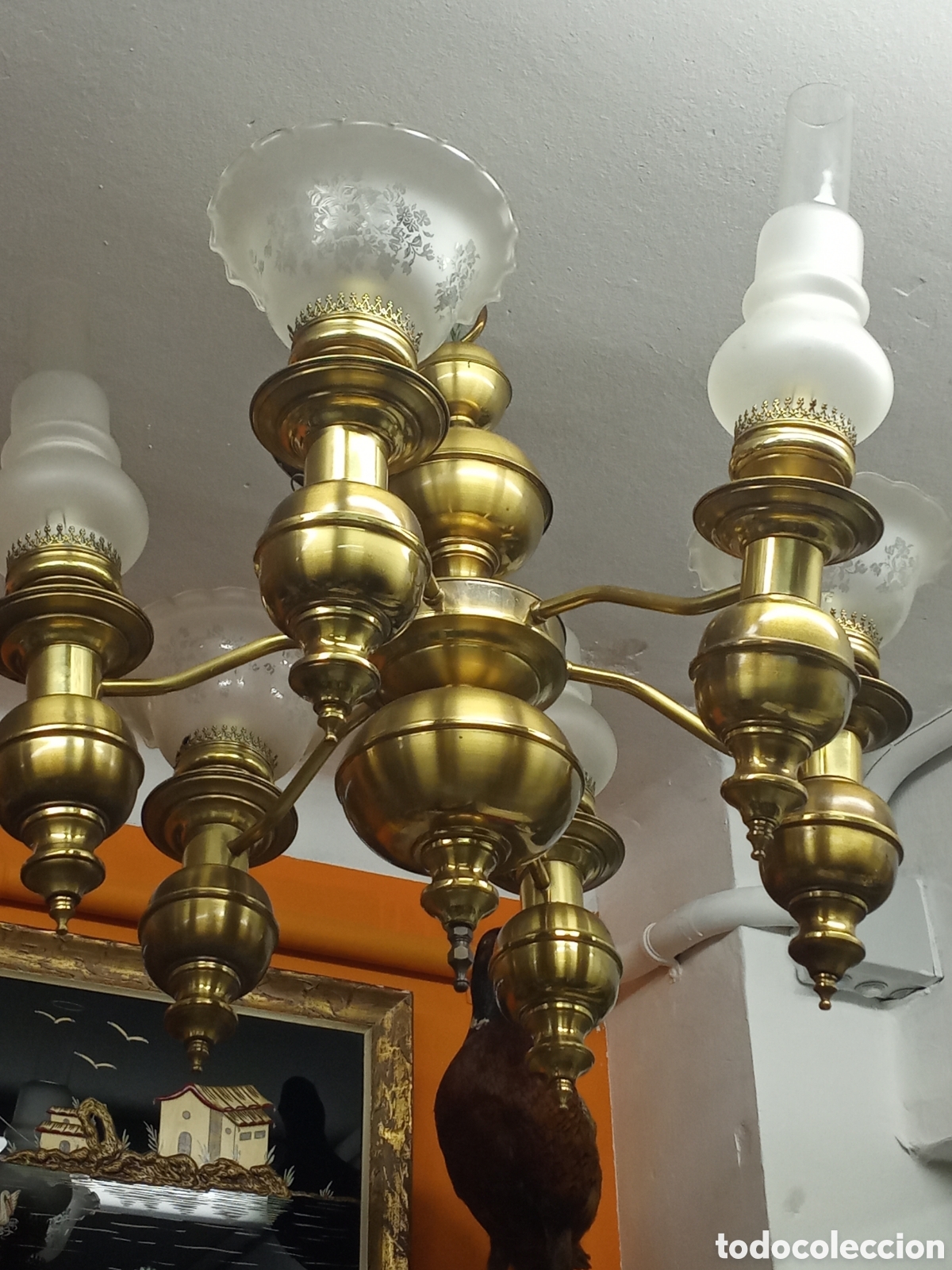 Vintage: Lampara Vitage de Laton - Foto 2