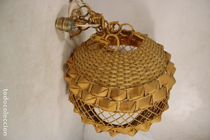 Vintage: lampara de techo, mimbre y ratt&aacute;n - Foto 3