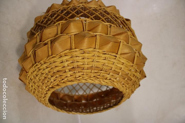 Vintage: lampara de techo, mimbre y ratt&aacute;n - Foto 4