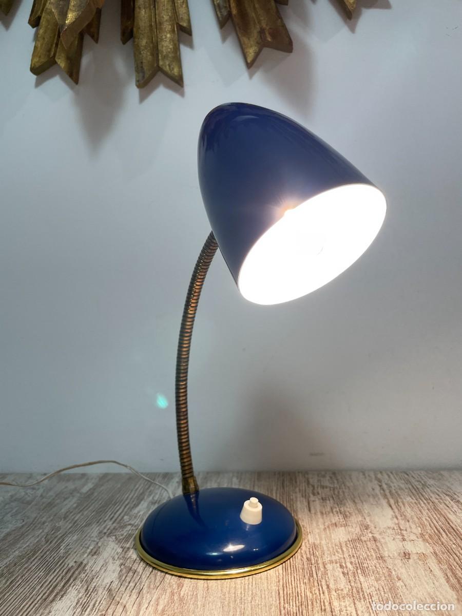 Vintage: LAMPARA FLEXO AZUL ESTILO FRANCES VINTAGE - Foto 2