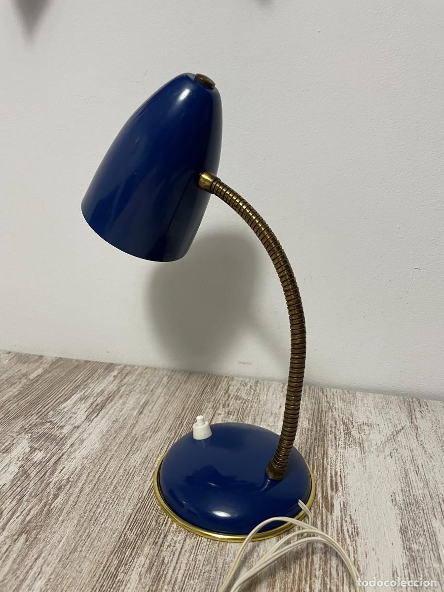 Vintage: LAMPARA FLEXO AZUL ESTILO FRANCES VINTAGE - Foto 5