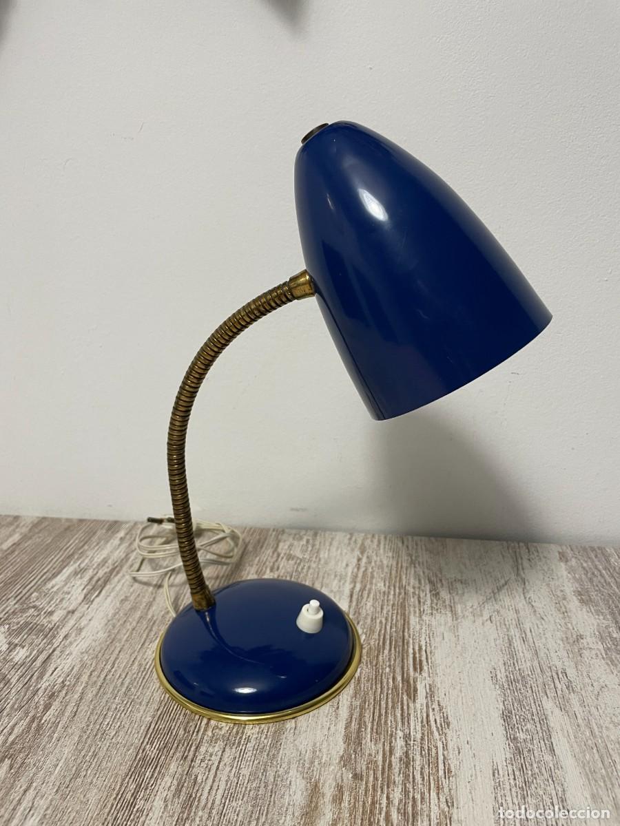 Vintage: LAMPARA FLEXO AZUL ESTILO FRANCES VINTAGE - Foto 8