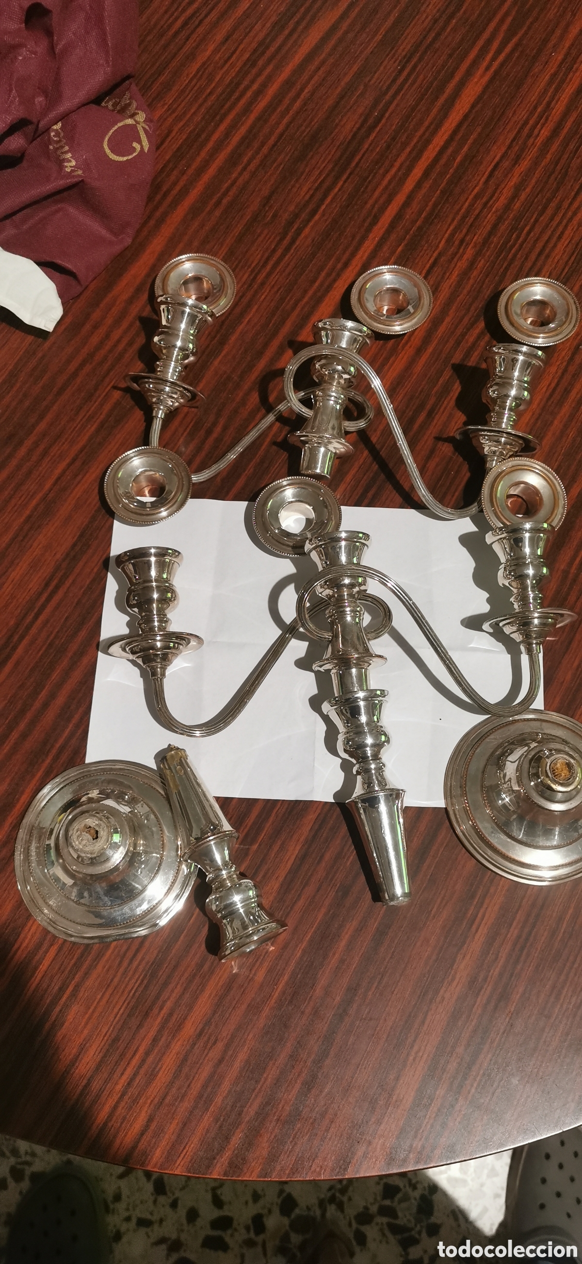 Vintage: 2 candelabros plateado - Foto 5