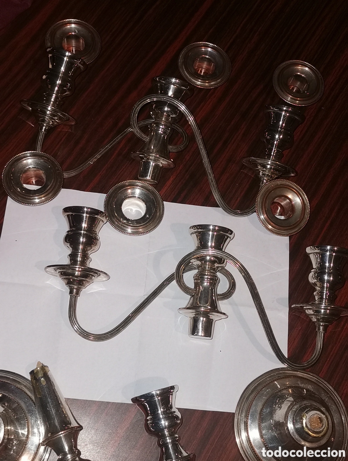 Vintage: 2 candelabros plateado - Foto 8