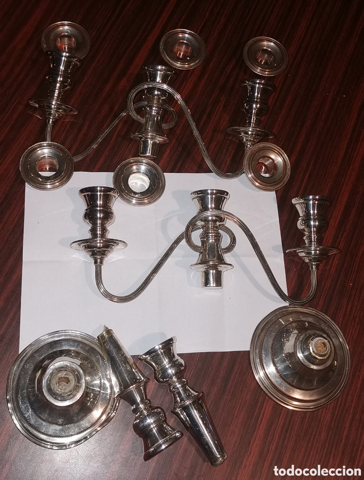 Vintage: 2 candelabros plateado - Foto 1