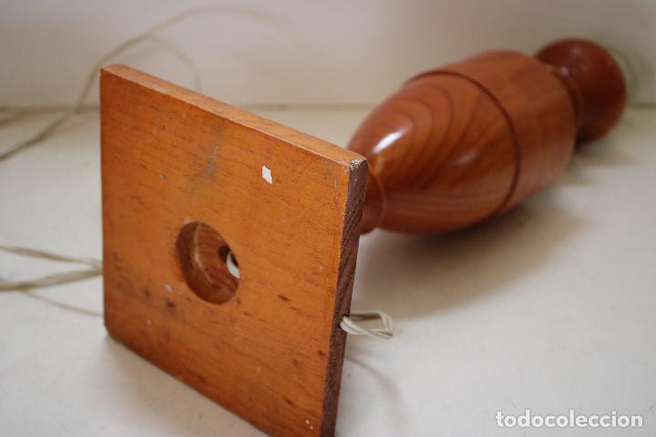 Vintage: lampara sobremesa de madera - Foto 4