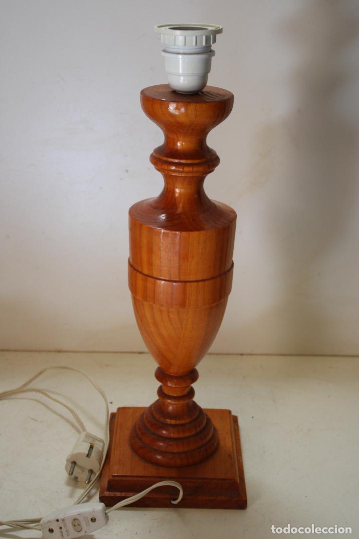 Vintage: lampara sobremesa de madera - Foto 1