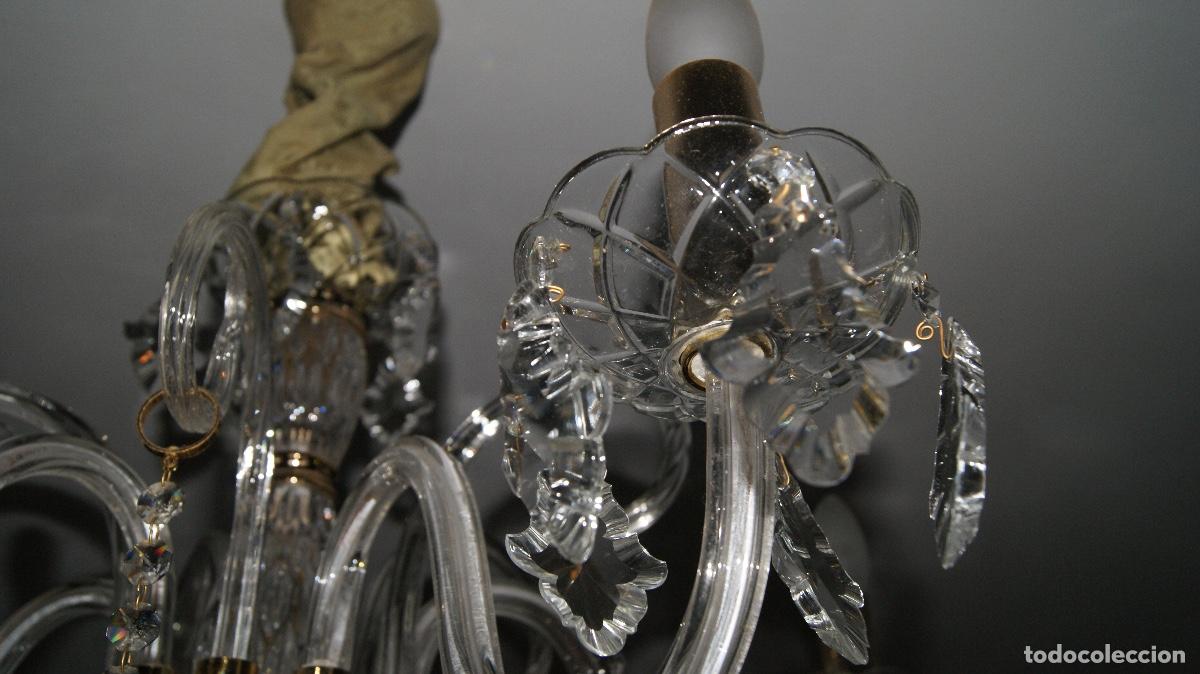 Vintage: Lampara Ara&ntilde;a de Cristal 5 brazos - Foto 6