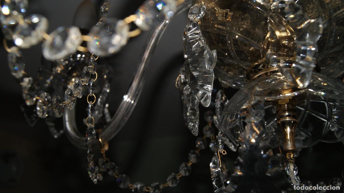 Vintage: Lampara Ara&ntilde;a de Cristal 5 brazos - Foto 8