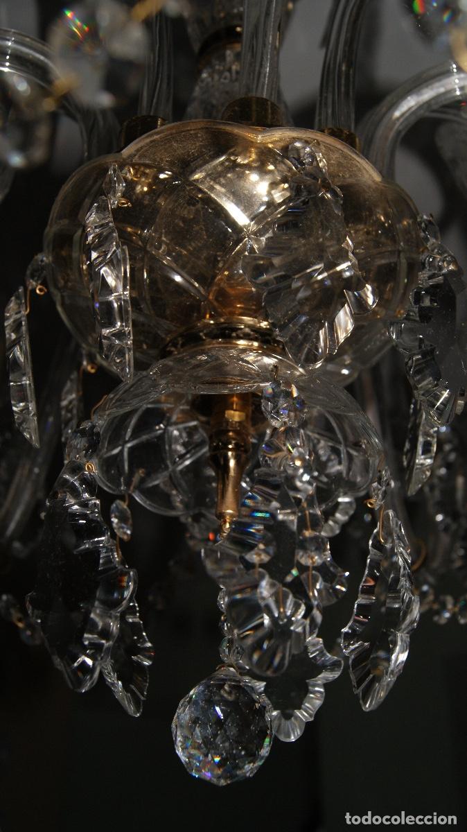Vintage: Lampara Ara&ntilde;a de Cristal 5 brazos - Foto 9