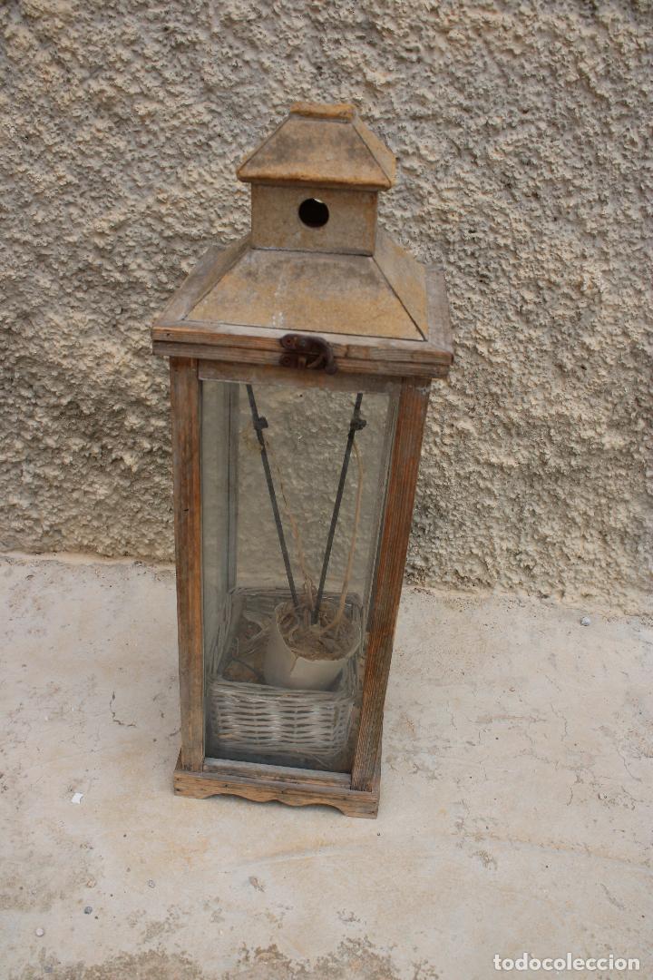 Vintage: farol de madera - Foto 1