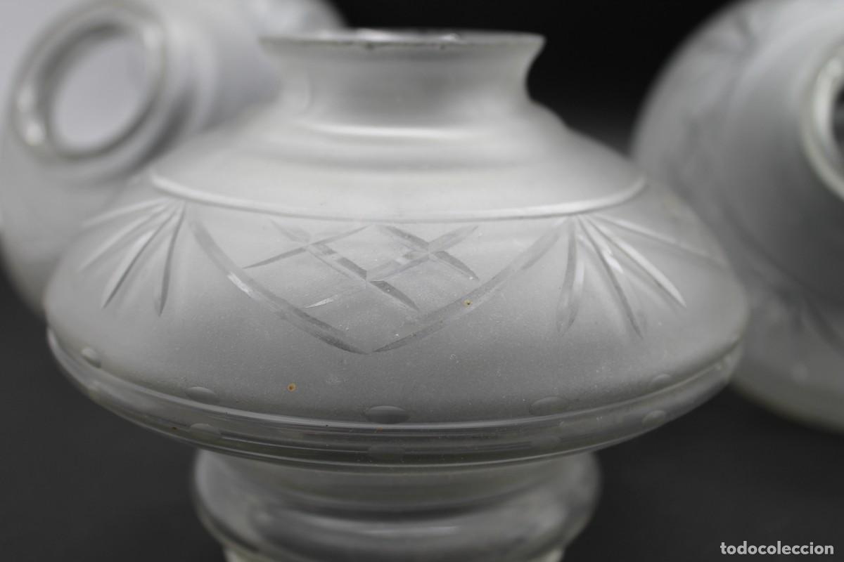 Vintage: LOTE 3 TULIPAS CRISTAL TALLADO - Foto 3
