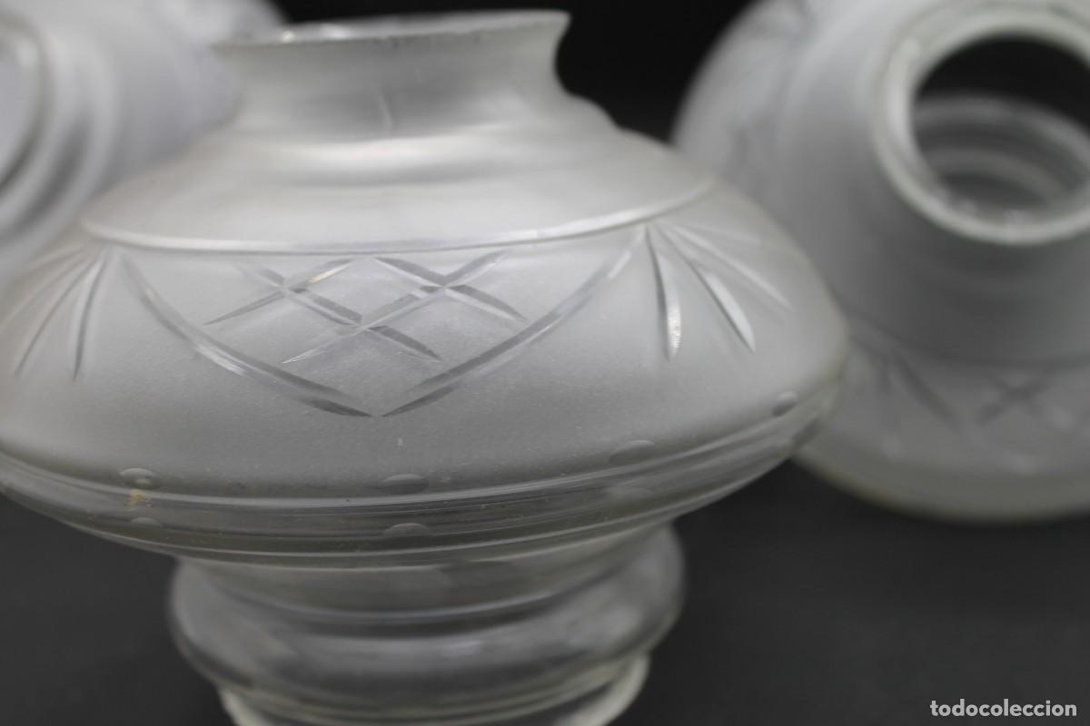 Vintage: LOTE 3 TULIPAS CRISTAL TALLADO - Foto 4