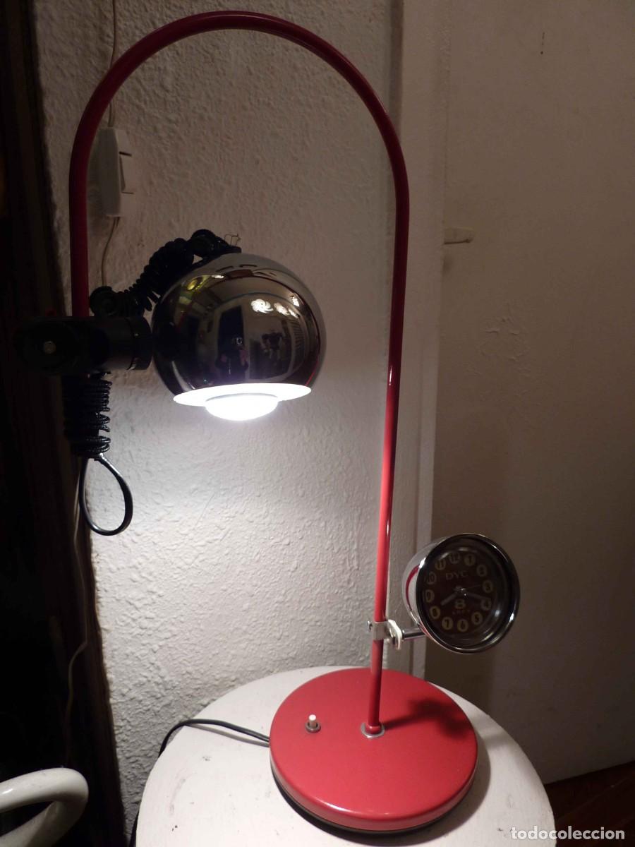 Vintage: FLEXO ESTUDIO ARCO ROJO CAMPANA CROMADA-SPACE AGE DESIGN - Foto 1