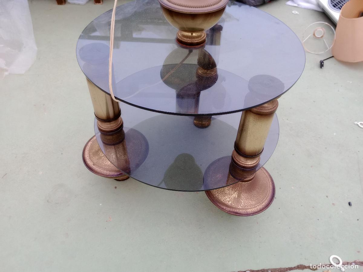 Vintage: lampara de pie con mesa de cristal - Foto 2