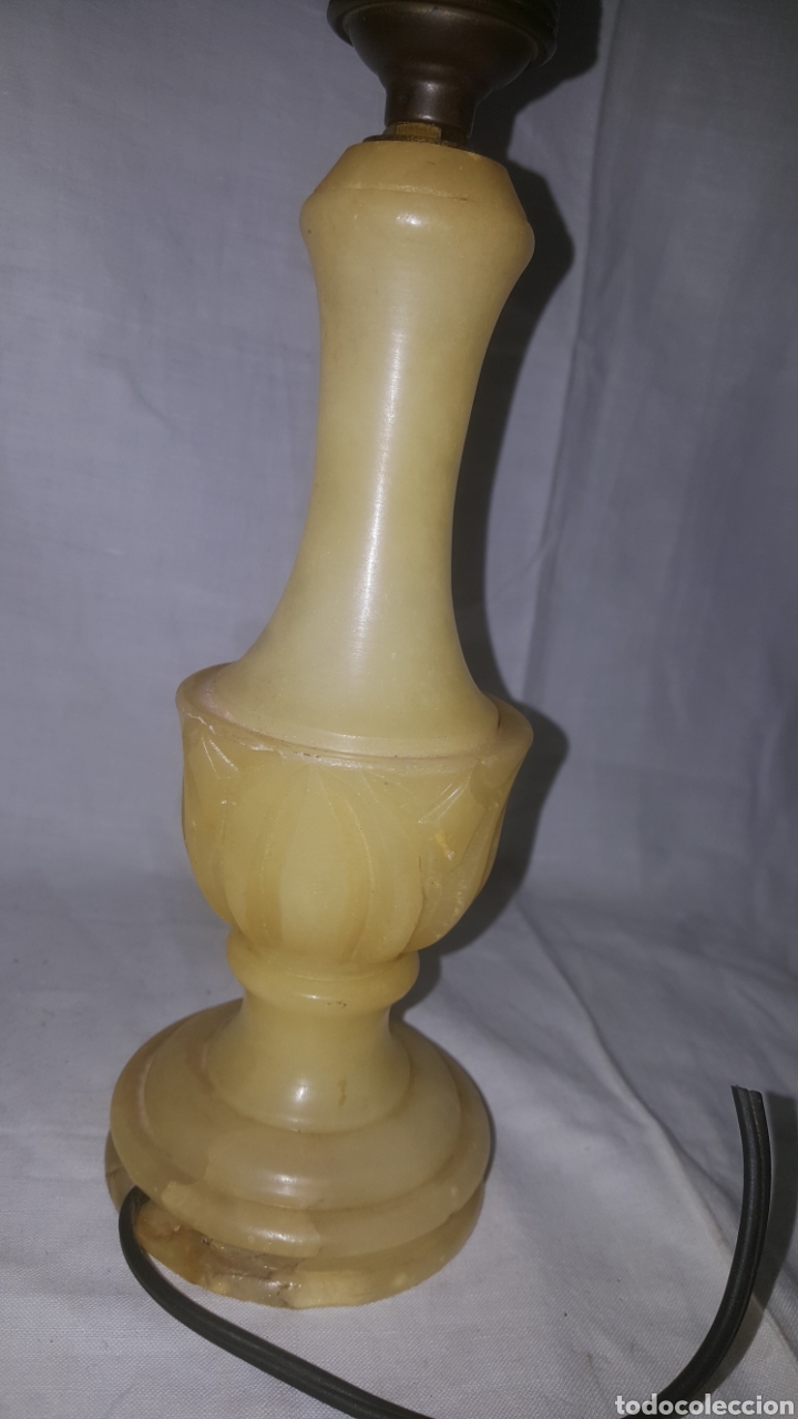 Vintage: PIE DE L&Aacute;MPARA MARMOL - Foto 3