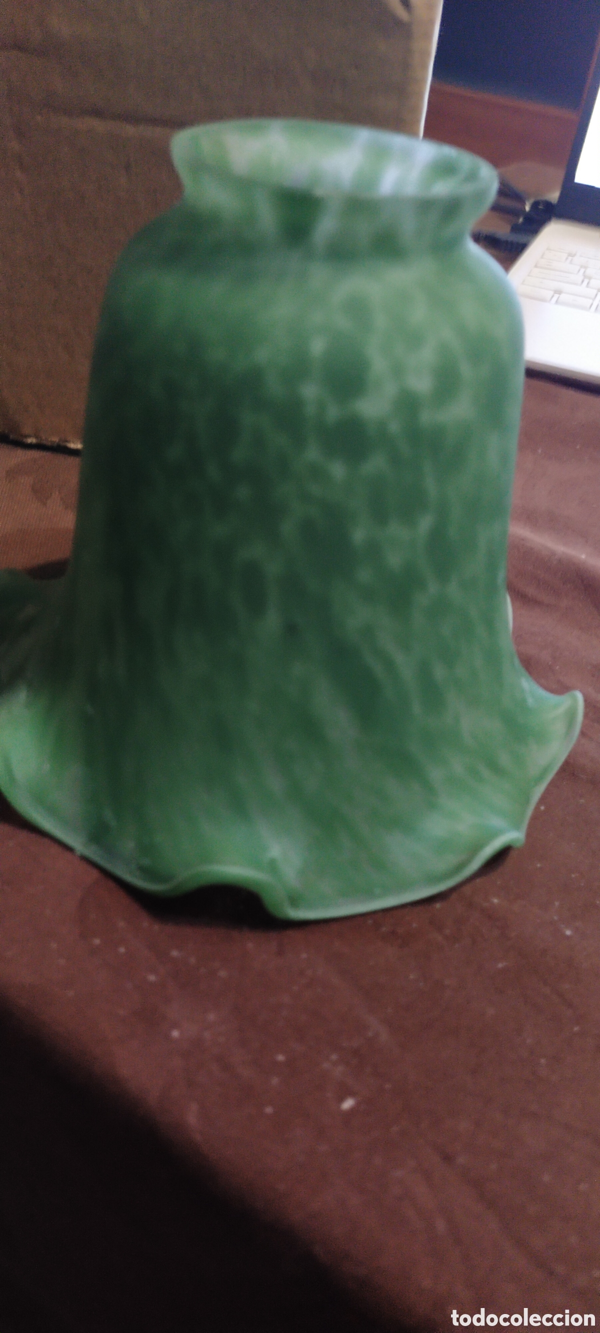 Vintage: L&aacute;mpara verde de mesa vintage - Foto 5
