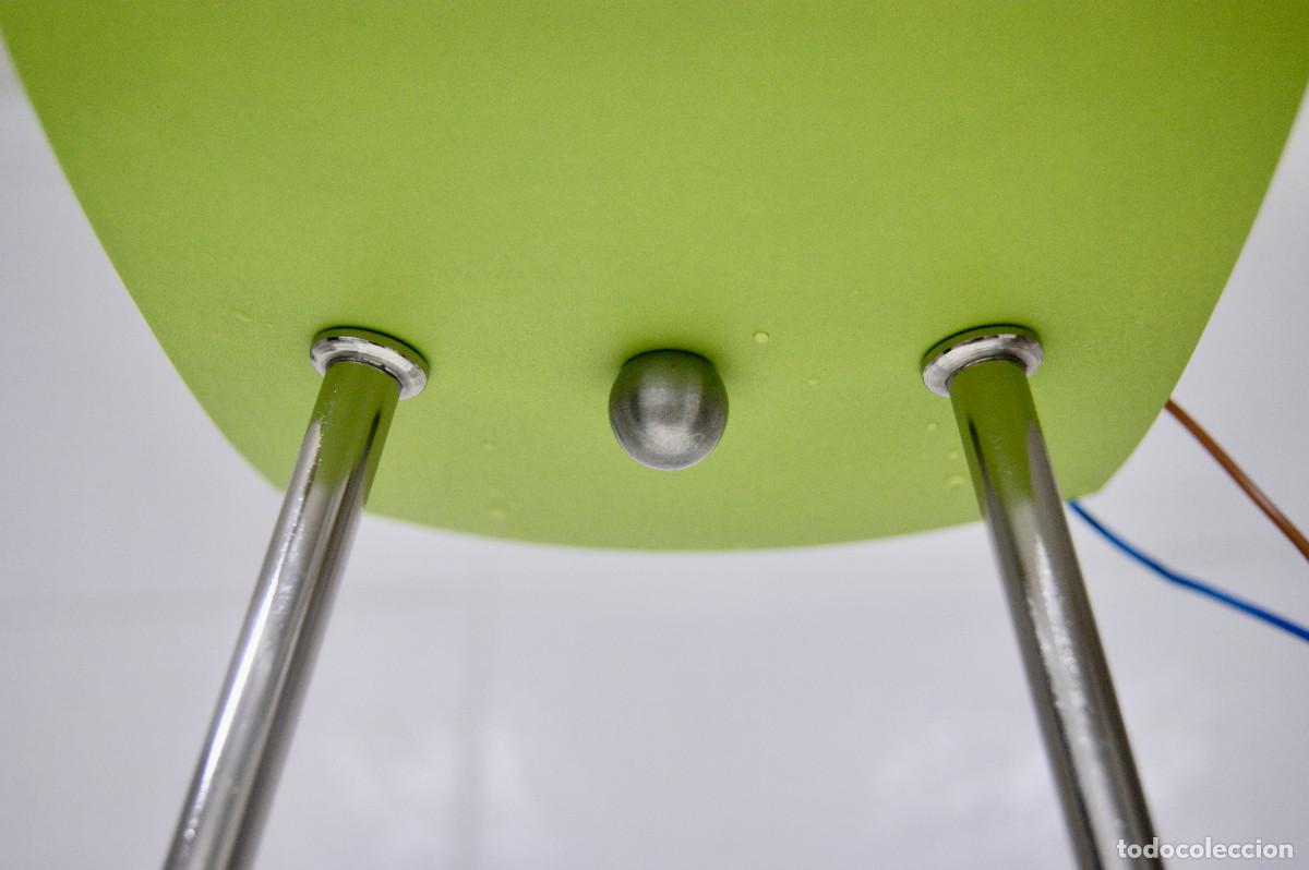 Vintage: L&aacute;mpara de techo verde, cromo, blanco y cristal - Foto 13