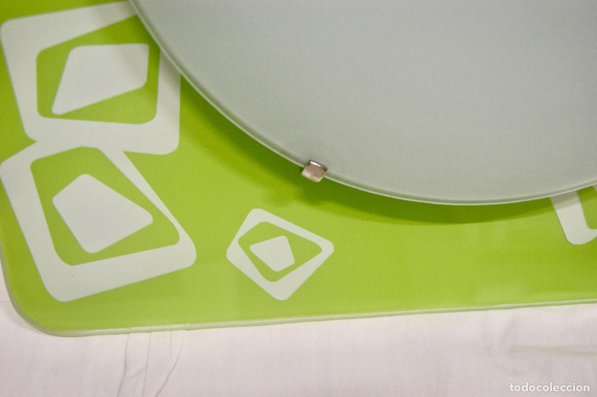 Vintage: aplique/plaf&oacute;n verde blanco cromo y cristal - Foto 10