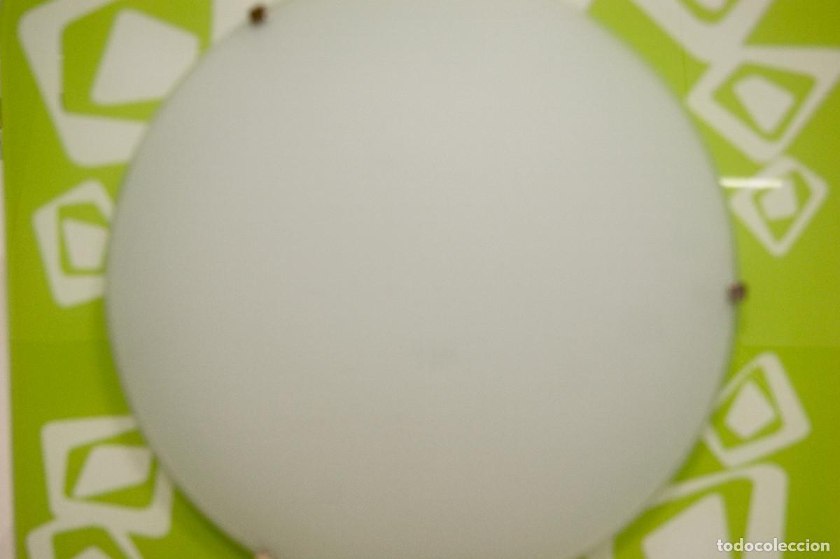 Vintage: aplique/plaf&oacute;n verde blanco cromo y cristal - Foto 11